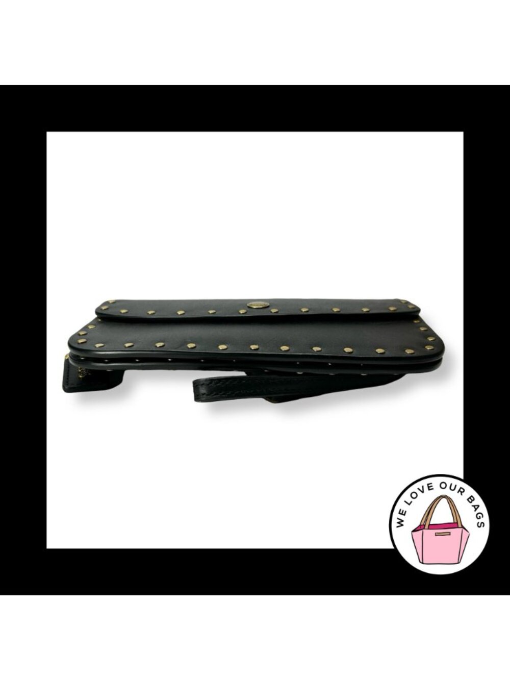 NEW COACH 1941 RIVET Glovetanned Black Leather Wristlet Wallet Snap Clutch 29765 - Picture 4 of 5
